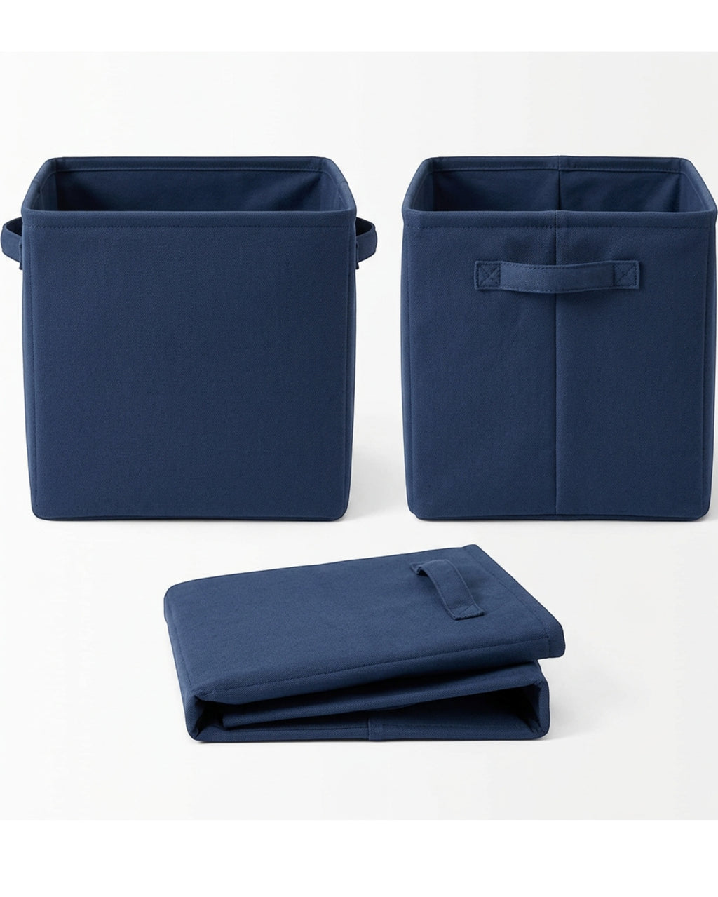 Luvna Deep Fabric Storage Basket Navy 15 in