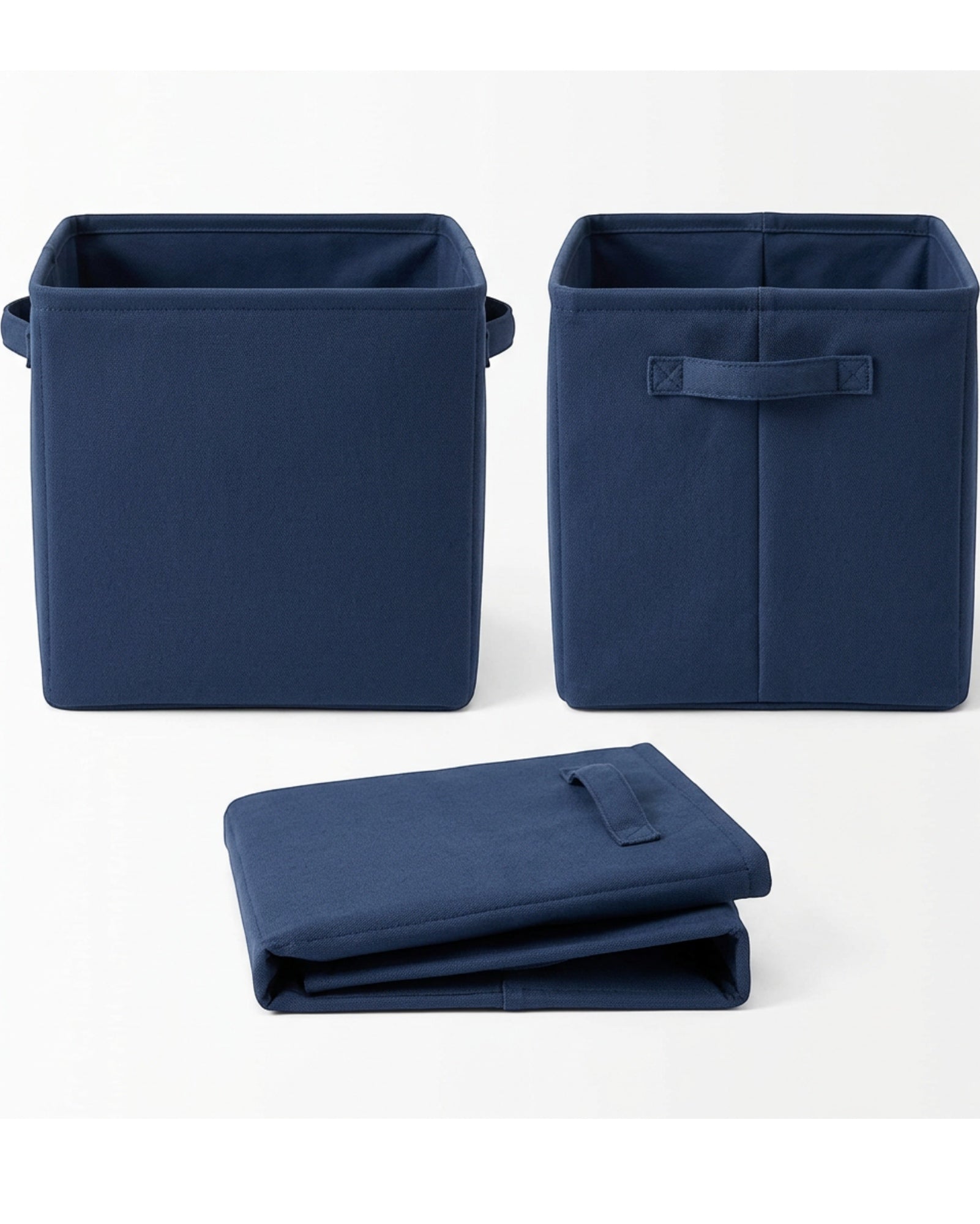 Luvna Deep Fabric Storage Basket Navy 15 in