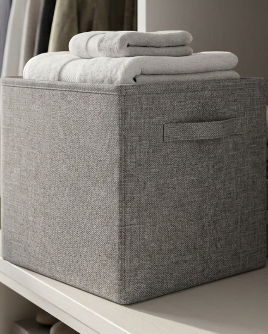 Luvna Foldable Fabric Storage Basket Gray 13 in
