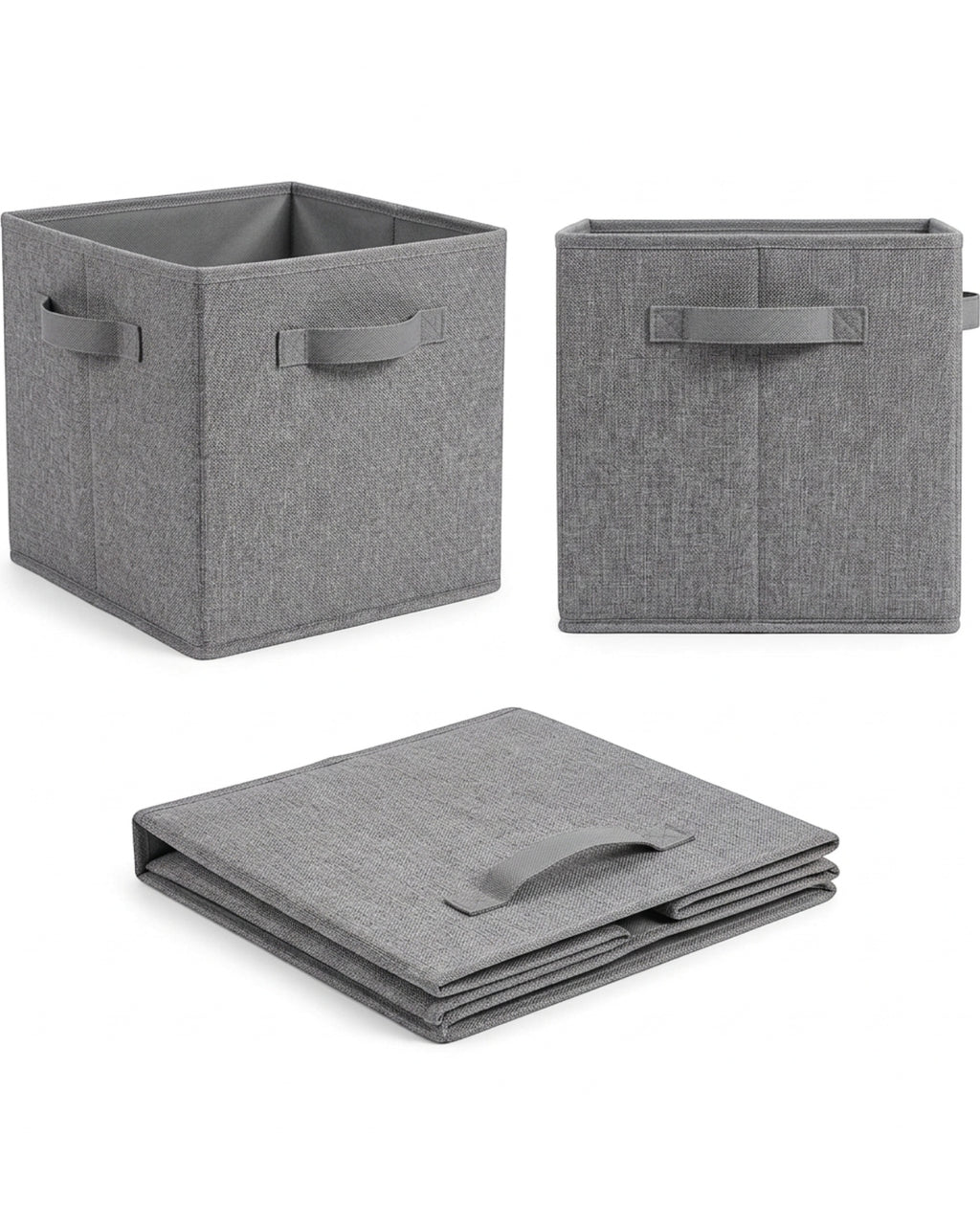 Luvna Foldable Fabric Storage Basket Gray 13 in