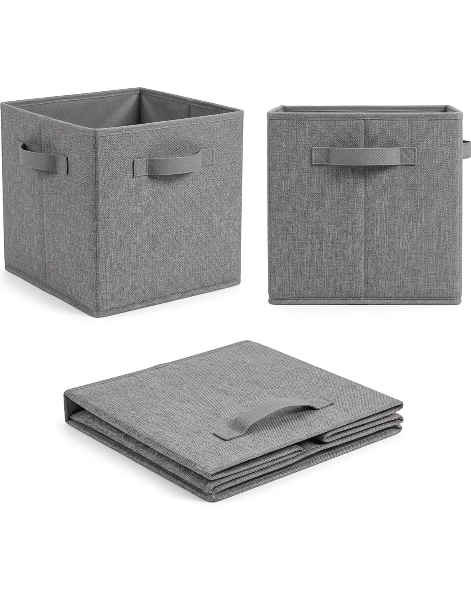 Luvna Foldable Fabric Storage Basket Gray 13 in