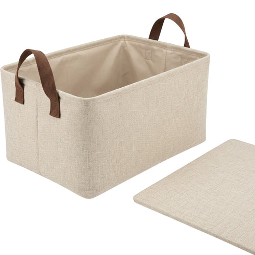 Luvna Hearthgrid Foldable Fabric Storage Basket 16 in Oatmeal Brown - Product view