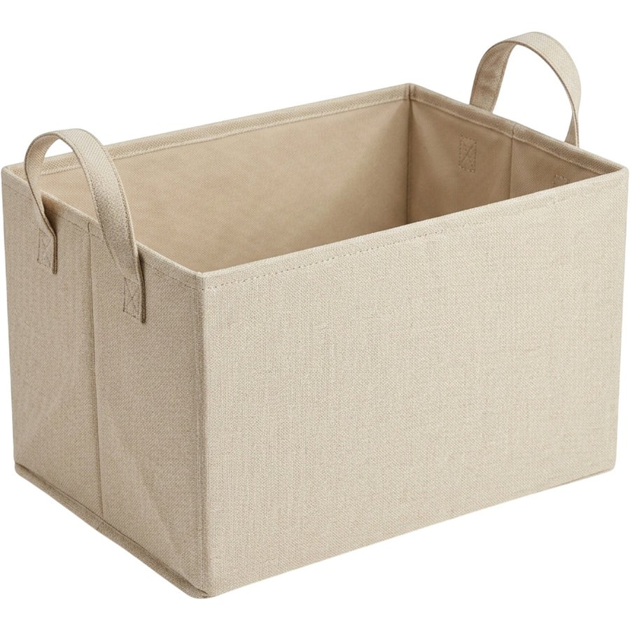 Luvna Rectangular Fabric Storage Basket Beige 16 in